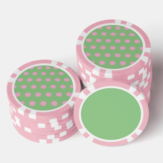 Polka Dot Poker Chips (Sage Green & Pastel Pink) (Stapel)