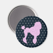 Polka Dot Poodle Magnet (Vorderseite/Rückseite)