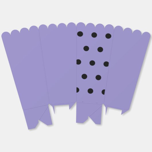 Polka Dot Popcorn Box (Lavendel & Black) Geschenkschachtel (Ungeklappt)