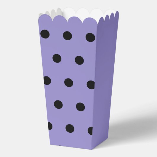 Polka Dot Popcorn Box (Lavendel & Black) Geschenkschachtel (Vorderseite)