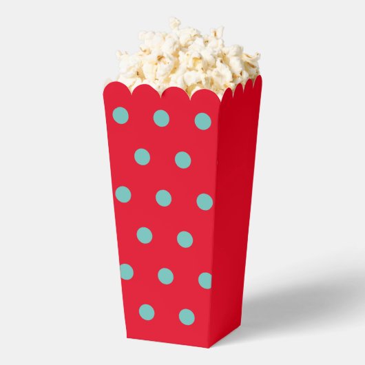 Polka Dot Popcorn Box (Red & Aqua) Geschenkschachtel (Geplatzt)