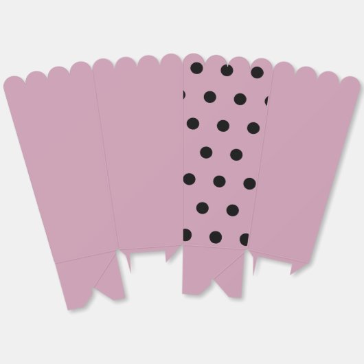 Polka Dot Popcorn Box (rosa & schwarz) Geschenkschachtel (Ungeklappt)