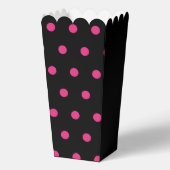Polka Dot Popcorn Box (Schwarz & Neon Pink) Geschenkschachtel (Vorderseite)