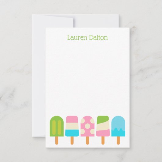 Polka Dot Popsicles Flat-Mitteilungskarten Dankeskarte (Vorderseite)