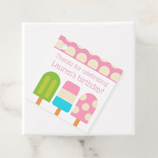 Polka Dot Popsicles Personalisierte Gefälligkeit o Geschenkanhänger (Beispiel)
