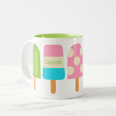 Polka Dot Popsicles Personalisierte Mug Zweifarbige Tasse (Vorderseite Links)