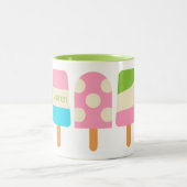 Polka Dot Popsicles Personalisierte Mug Zweifarbige Tasse (Mittel)