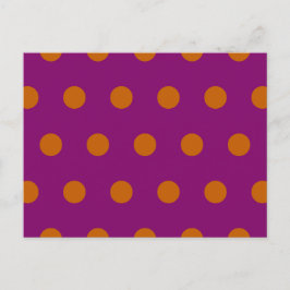 Polka Dot Postcard (Deep Magenta & Pumpkin Orange) Feiertagspostkarte