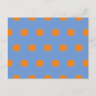 Polka Dot Postcard (Denim Blue & Orange) Feiertagspostkarte