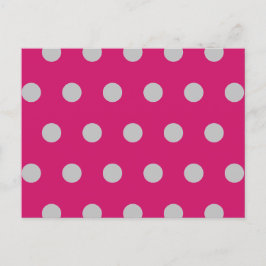 Polka Dot Postcard (Hot Pink & Gray) Feiertagspostkarte