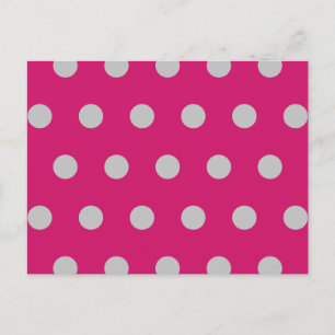 Polka Dot Postcard (Hot Pink & Gray) Feiertagspostkarte