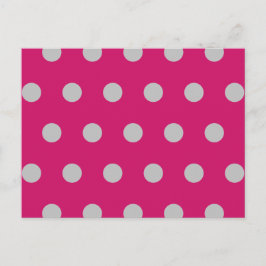 Polka Dot Postcard (Hot Pink & Gray) Feiertagspostkarte