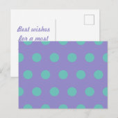Polka Dot Postcard (Lavender & Aqua) Feiertagspostkarte (Vorne/Hinten)