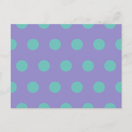 Polka Dot Postcard (Lavender & Aqua) Feiertagspostkarte (Vorderseite)