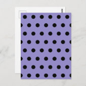 Polka Dot Postcard (Lavender & Black) Postkarte (Vorne/Hinten)