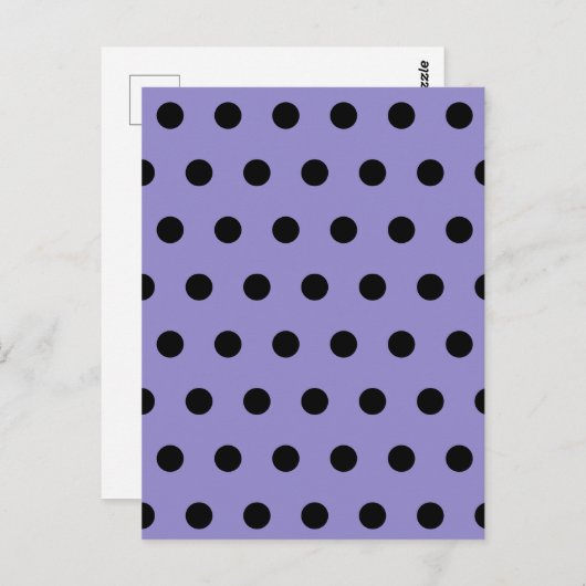 Polka Dot Postcard (Lavender & Black) Postkarte (Vorne/Hinten)