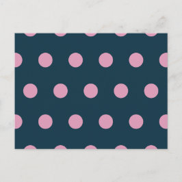 Polka Dot Postcard (Midnight Blue & Soft Pink) Feiertagspostkarte