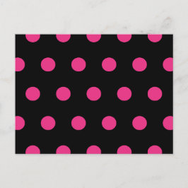 Polka Dot Postcard (Schwarz & Neon Pink) Feiertagspostkarte