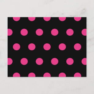 Polka Dot Postcard (Schwarz & Neon Pink) Feiertagspostkarte