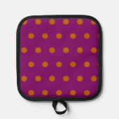 Polka Dot Pot Holder (Deep Magenta & Orange) Topflappen (Vorderseite)