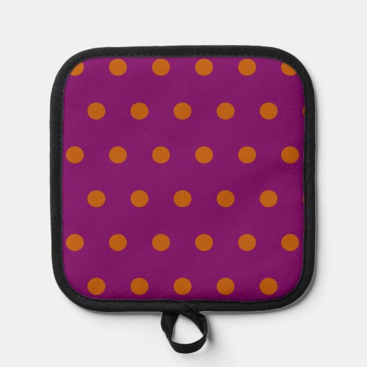 Polka Dot Pot Holder (Deep Magenta & Orange) Topflappen (Vorderseite)