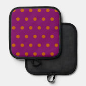 Polka Dot Pot Holder (Deep Magenta & Orange) Topflappen (Vorderseite/Rückseite)