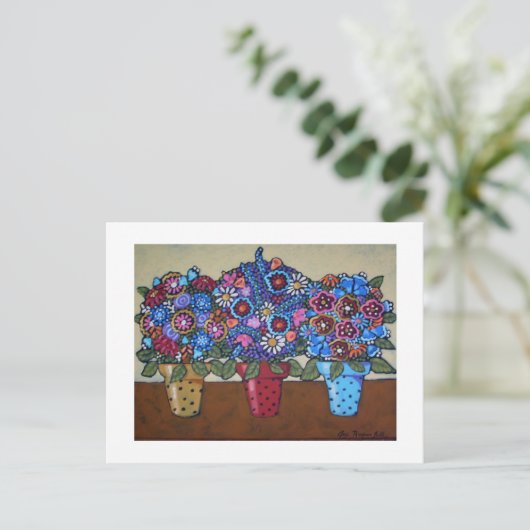 Polka Dot Pots Postkarte (Stehend Vorderseite)