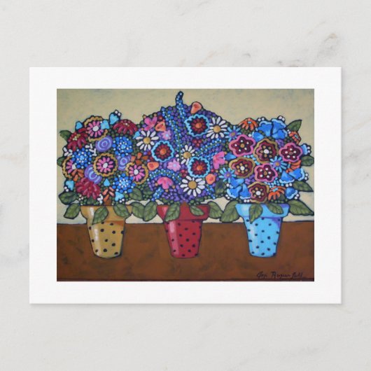 Polka Dot Pots Postkarte (Vorderseite)