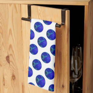 Polka Dot Präzision: Die Blaue Rasen-Bowl Geschirrtuch