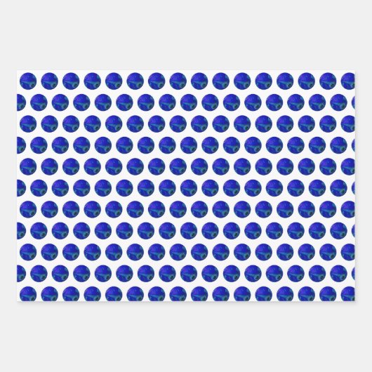 Polka Dot Precision: Der Blue Ray Bowl Geschenkpapier Set (Vorderseite)