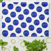 Polka Dot Precision: Der Blue Ray Bowl Geschirrtuch (Gefaltet)