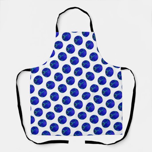 Polka Dot Precision: Der Blue Ray Bowl Schürze (Vorderseite)