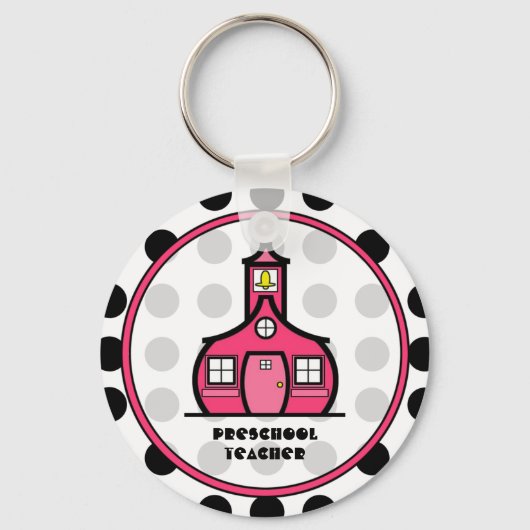 Polka Dot Preschool Teacher Schlüsselanhänger (Vorderseite)