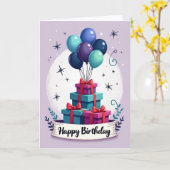 Polka Dot Presents Balloons Karte (Gelbe Blume)