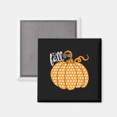 Polka Dot Pumpkin glücklicher Fall - sein Fall Yal Magnet (Vorderseite/Rückseite)