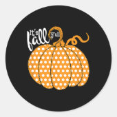 Polka Dot Pumpkin glücklicher Fall - sein Fall Yal Runder Aufkleber (Vorderseite)