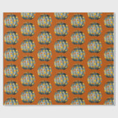 Polka Dot Pumpkin Muster Wrapping Paper Geschenkpapier (Flach)