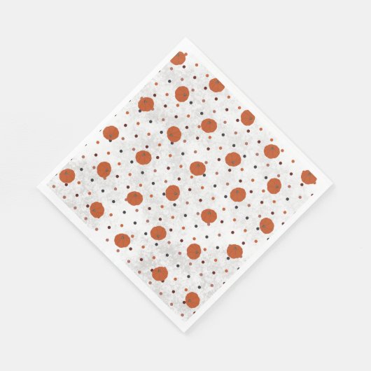 Polka Dot Pumpkin Paper Napkin Serviette (Ecke)