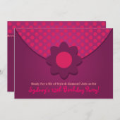 Polka Dot Purse Geburtstagsparty Einladungen (Vorne/Hinten)