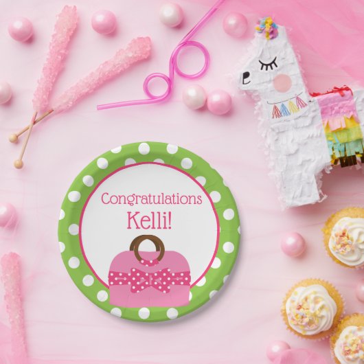 Polka Dot Purse Personalisierte Party Teller (Party)