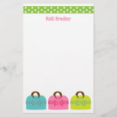Polka Dot Purses Personalisiert Stationery (Vorderseite)