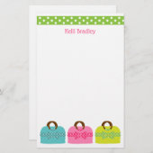 Polka Dot Purses Personalisiert Stationery (Vorne/Hinten)