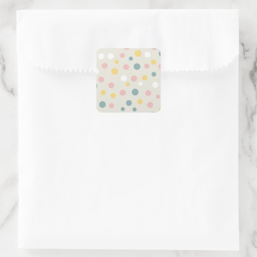 Polka dot quadratischer aufkleber (Tasche)