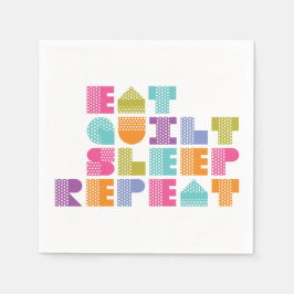 Polka Dot Quilt Blockbriefe Zitat Serviette