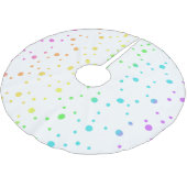 Polka Dot Rainbow Christmas Tree Skirt Polyester Weihnachtsbaumdecke (Schrägansicht)
