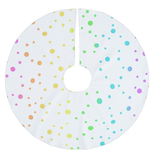 Polka Dot Rainbow Christmas Tree Skirt Polyester Weihnachtsbaumdecke (Vorderseite)