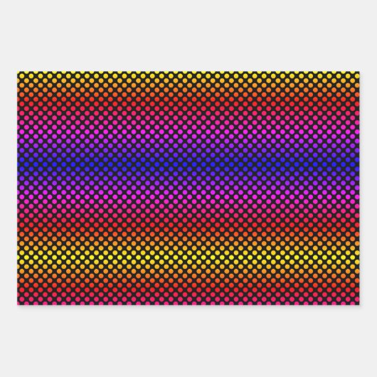 Polka Dot Rainbow Wrapping Paper Sheets Geschenkpapier Set (Vorderseite)