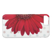 Polka Dot Red Daisy Individuelle Name Case-Mate iPhone Hülle (Rückseite (Horizontal))