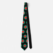 Polka Dot Red Green Black Geometric Circle Pattern Krawatte (Vorderseite)