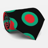 Polka Dot Red Green Black Geometric Circle Pattern Krawatte (Gerollt)
